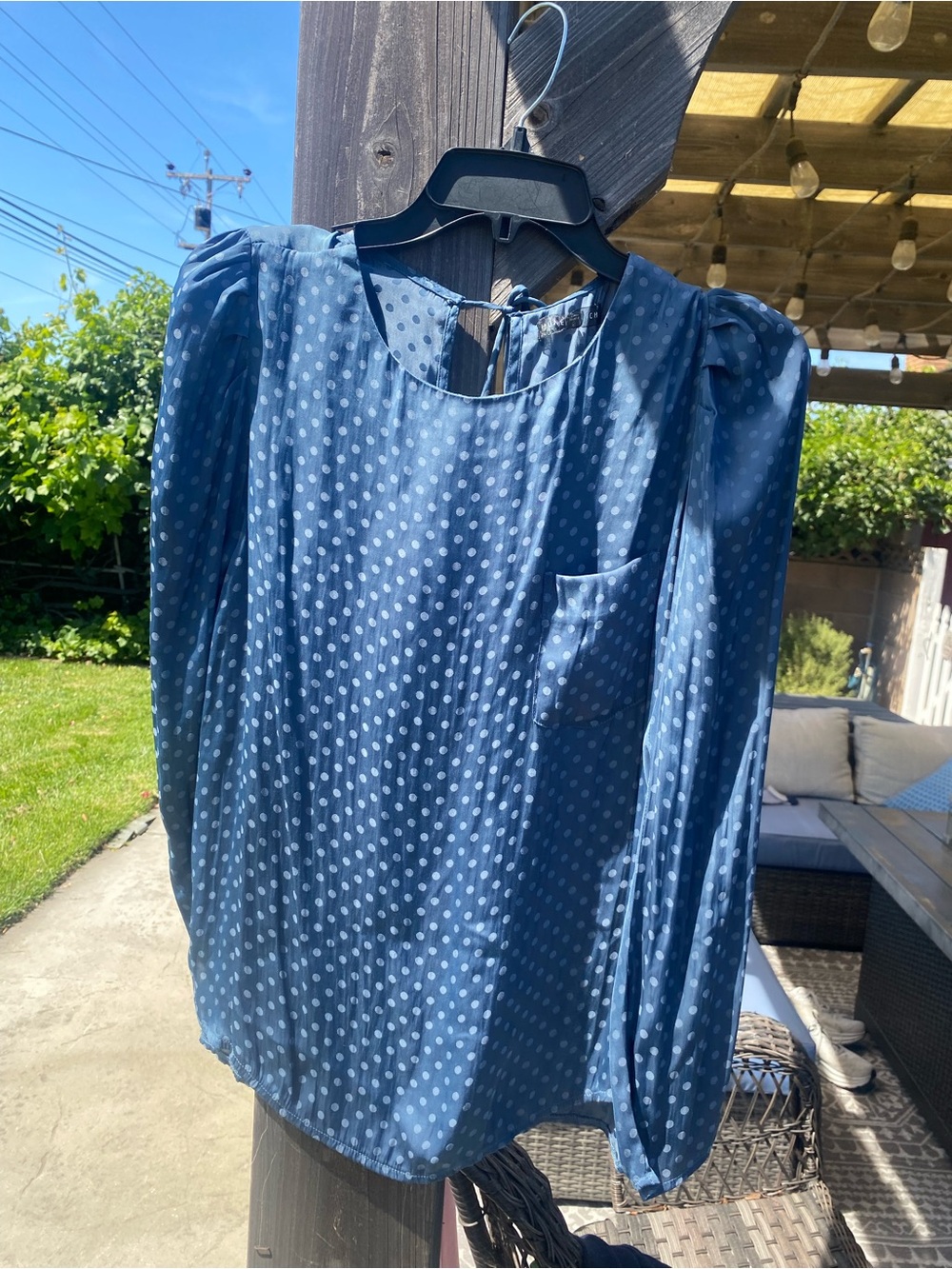Polka Dot Puff Sleeve Blouse SZ S XCLNT